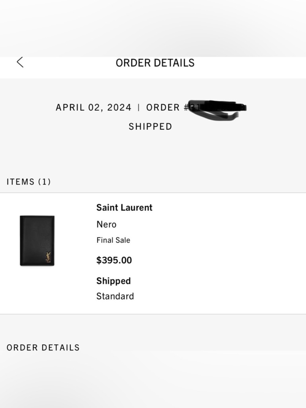 Saint Laurent Black Leather Card & Key Holder with Gold YSL Emblem - Picture 8 of 8